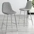 Solara Bar Stool Set of 2 - Grey, Faux Leather