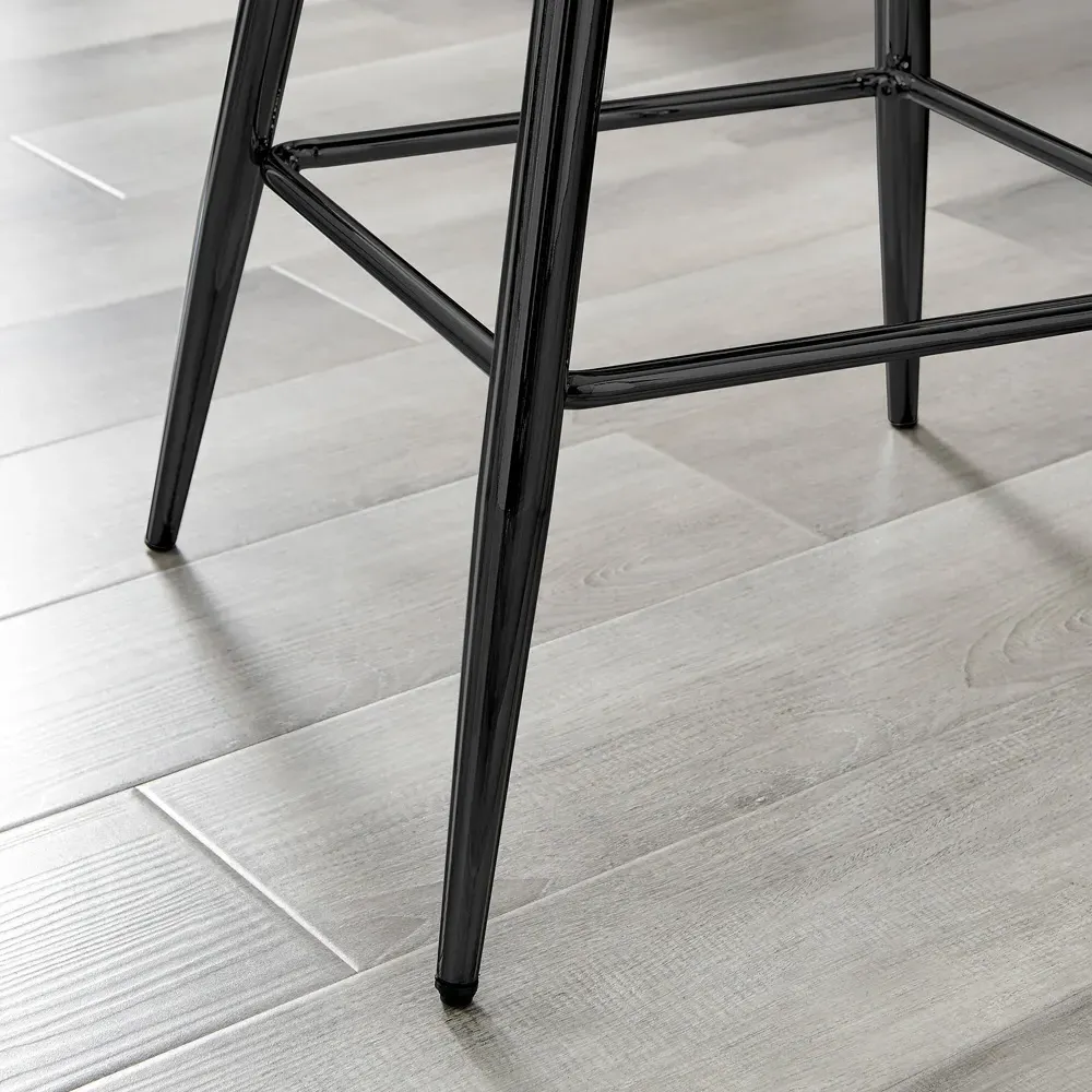 Solara Bar Stool Set of 2 - Grey, Faux Leather
