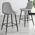 Solara Bar Stool Set of 2 - Grey, Faux Leather