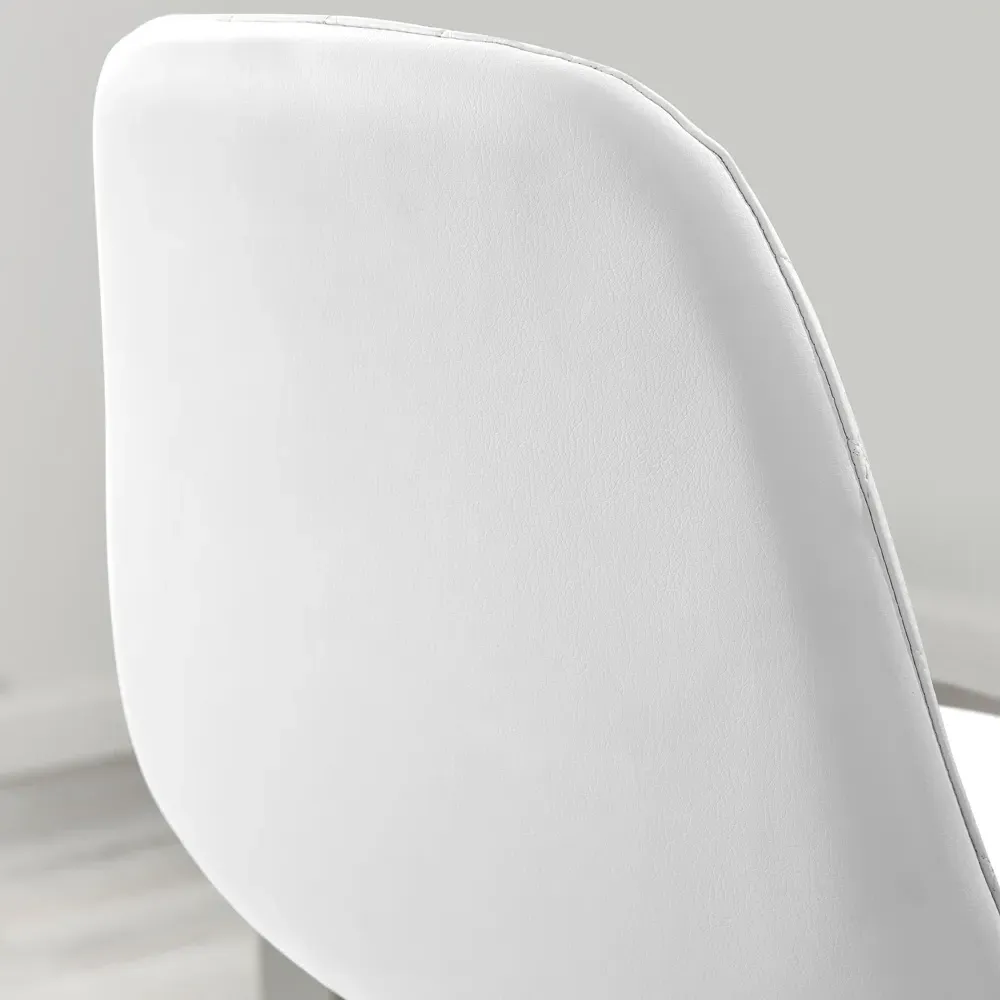 Solara Bar Stool Set of 2 - White, Faux Leather