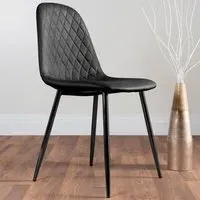 Solara Set of 2 Dining Chairs - Black, Faux Leather