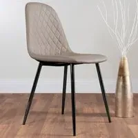 Solara Set of 2 Dining Chairs - Brown, Faux Leather