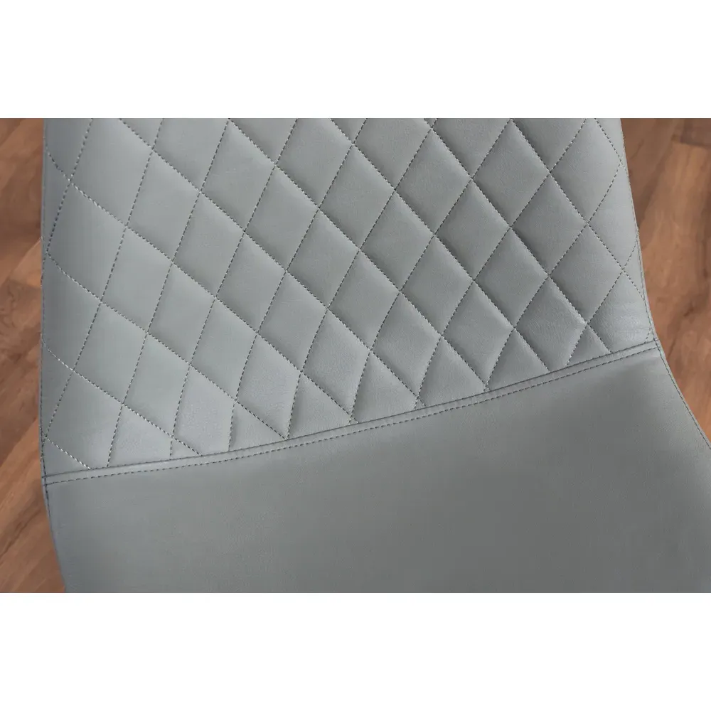 Solara Set of 2 Dining Chairs - Grey, Faux Leather