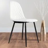 Solara Set of 2 Dining Chairs - White, Faux Leather