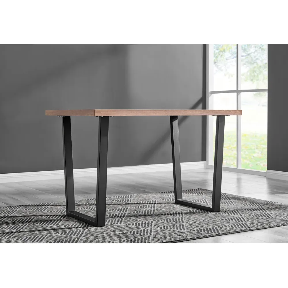 Solo 4-Seater Dining Table - Brown, Wood Effect