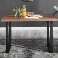 Solo 4-Seater Dining Table - Brown, Wood Effect