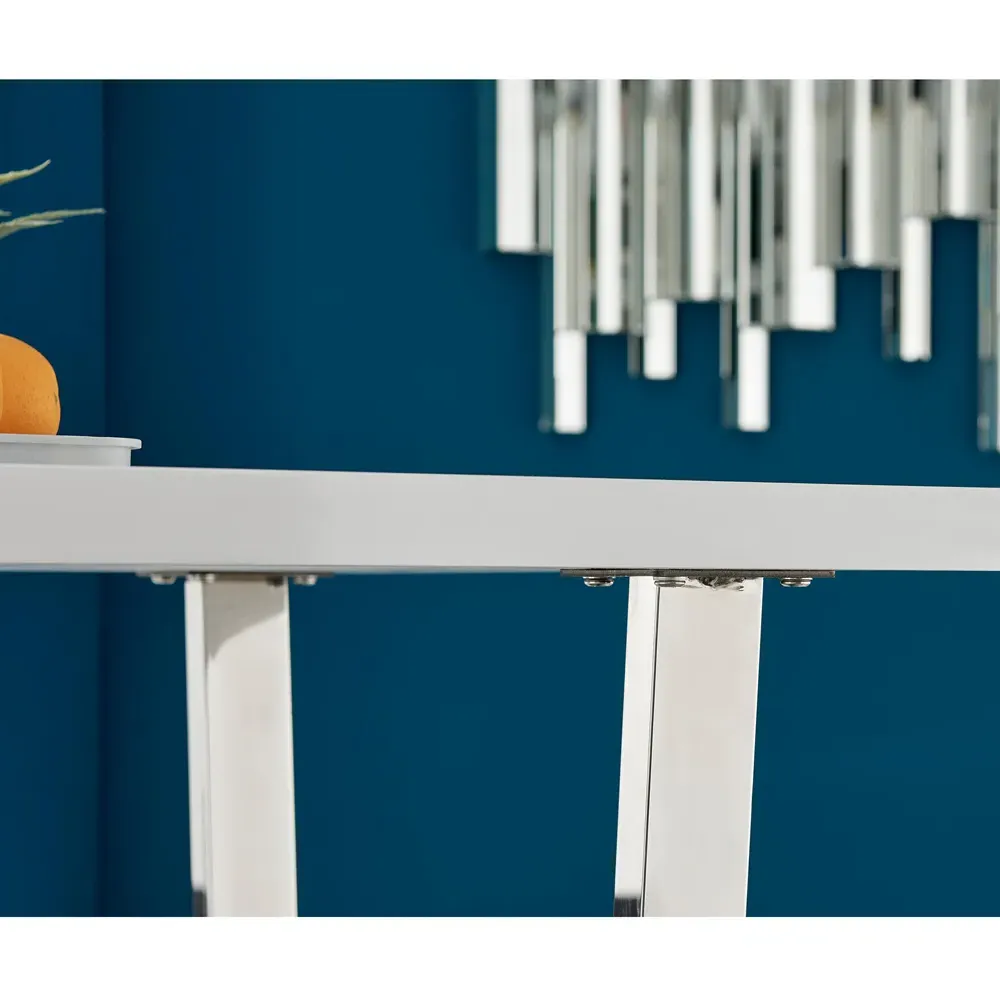 Solo 4-Seater Dining Table - White, High Gloss