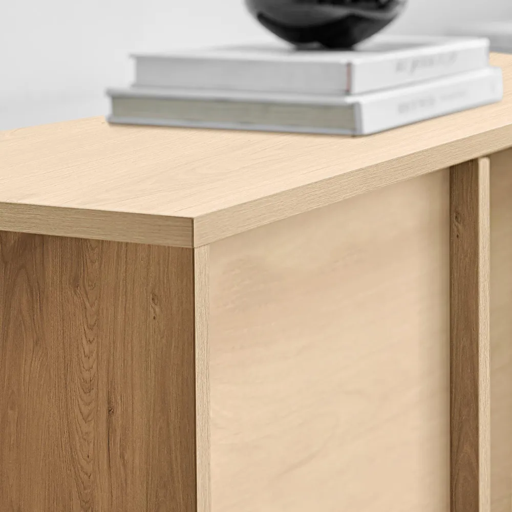 Sval 2 Door 2 Drawer TV Unit - Oak Effect, Wood Composite