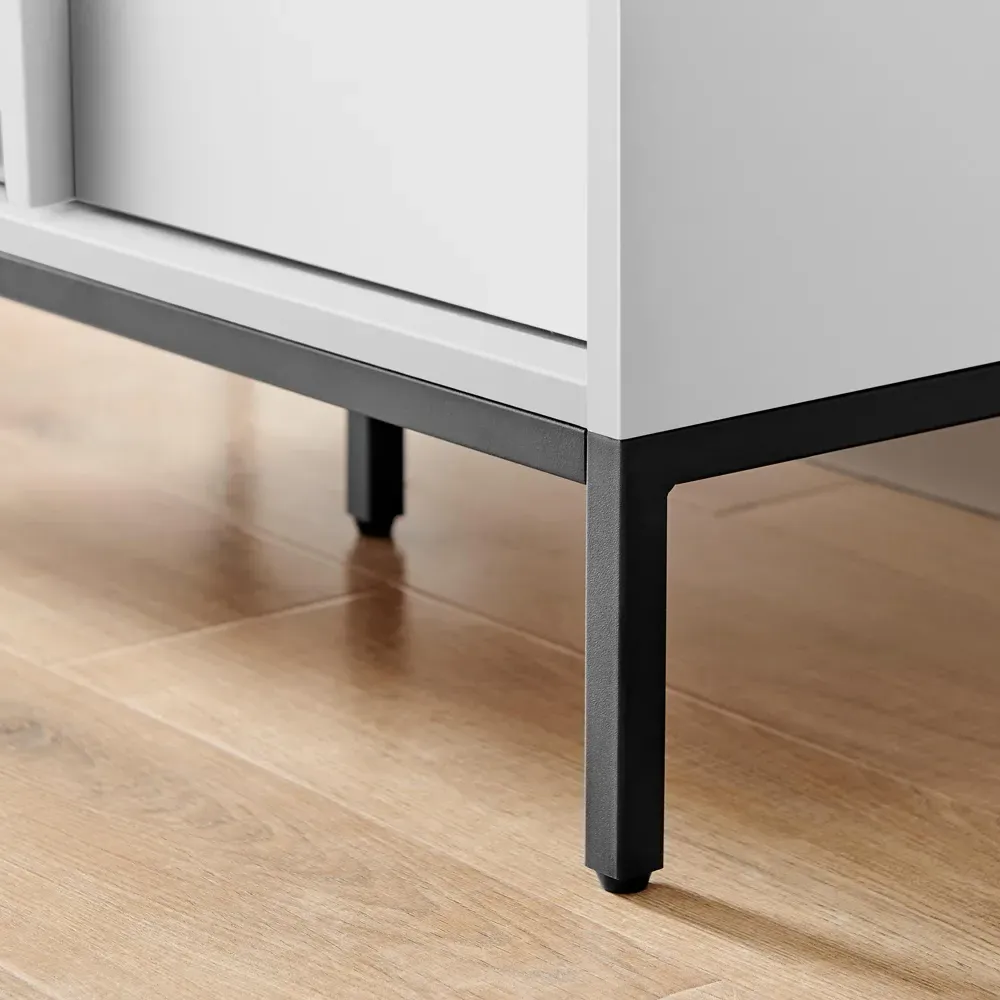 Sval 2 Door Single Drawer Small Sideboard - White