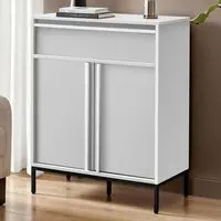 Sval 2 Door Single Drawer Small Sideboard - White