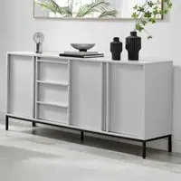 Sval 3 Door 3 Drawer Sideboard - White, Wood Composite