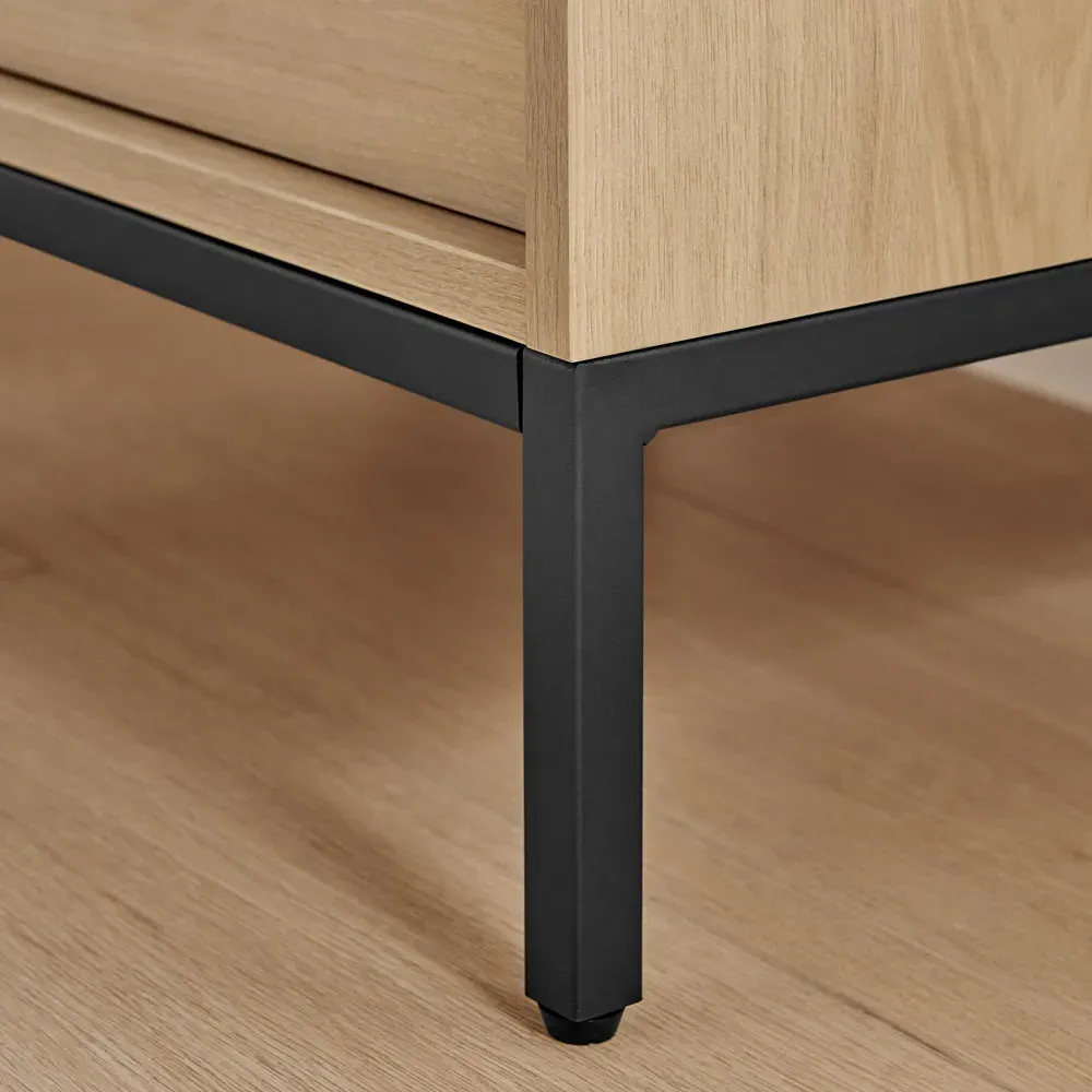 Sval Single Drawer Bedside Table - Brown, Wood