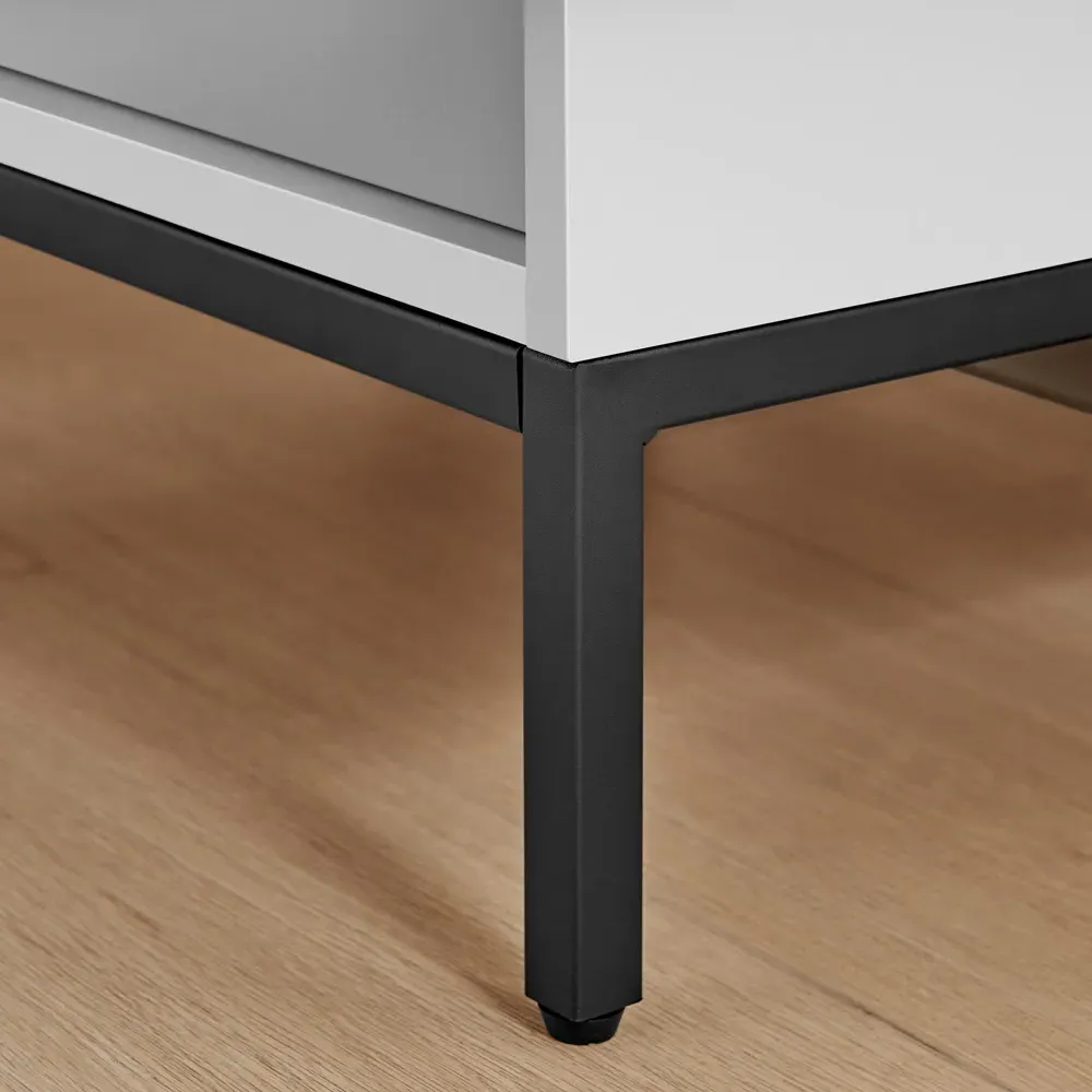 Sval Single Drawer Bedside Table - White, Wood