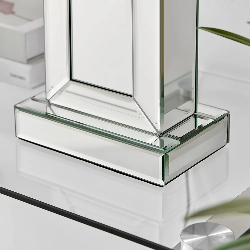 Tabitha Table Lamp with Geometric Pattern - Black