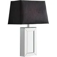 Tabitha Table Lamp with Geometric Pattern - Black