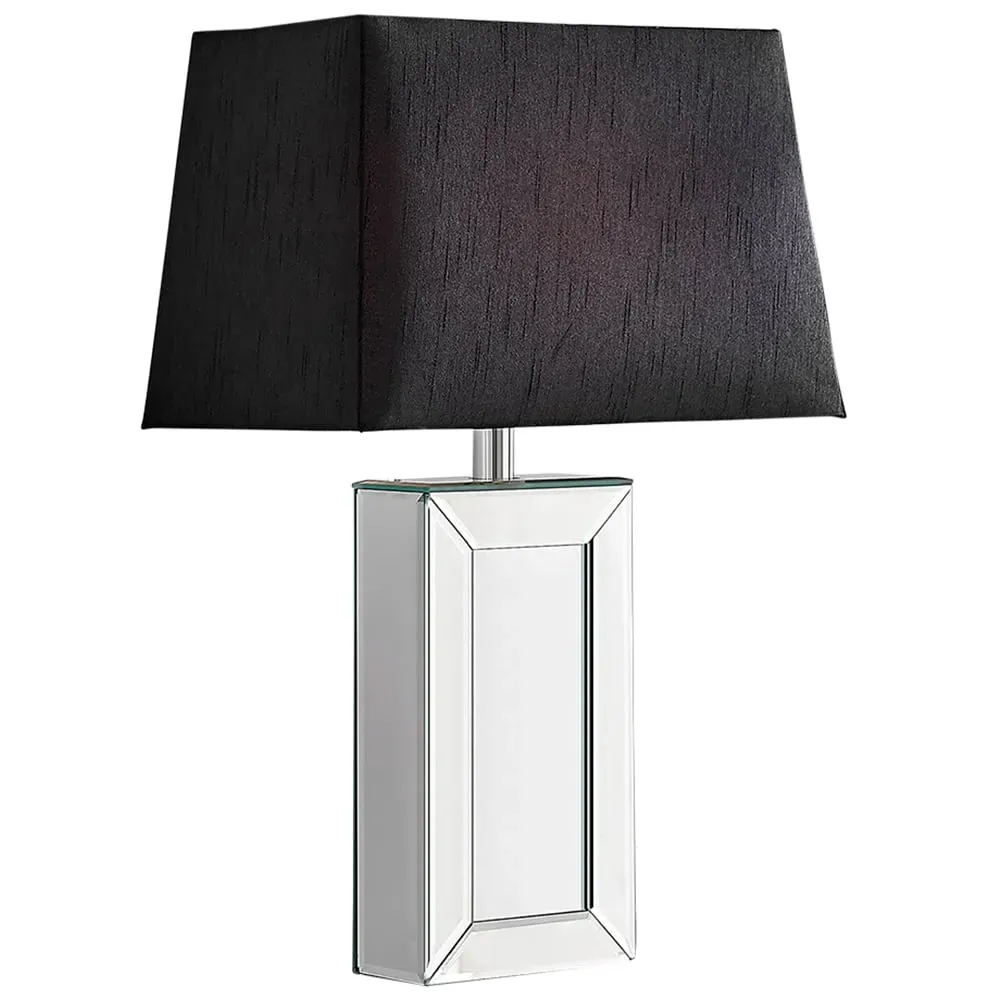 Tabitha Table Lamp with Geometric Pattern - Black