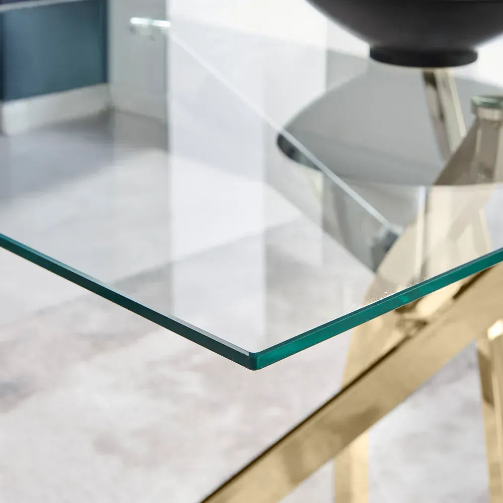Tavalo 4-Seater Dining Table - Gold, Glass
