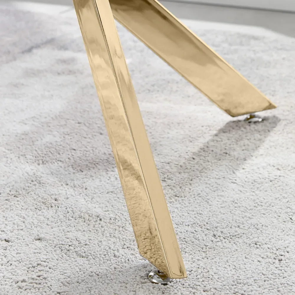 Tavalo 4-Seater Dining Table - Gold, Glass