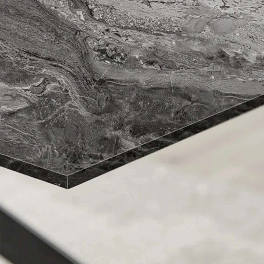 Tavalo 4-Seater Glass Dining Table - Grey, Black