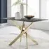 Tavalo 4-Seater Glass Dining Table - Grey, Gold