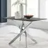 Tavalo 4-Seater Glass Dining Table - Grey, Silver