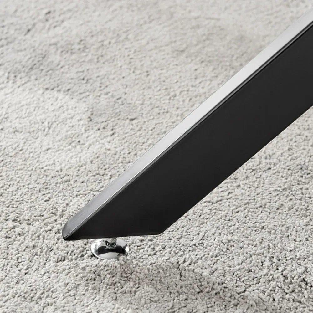 Tavalo 4 Seater Round Dining Table - Black, Glass