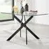 Tavalo 4 Seater Round Dining Table - Black, Glass