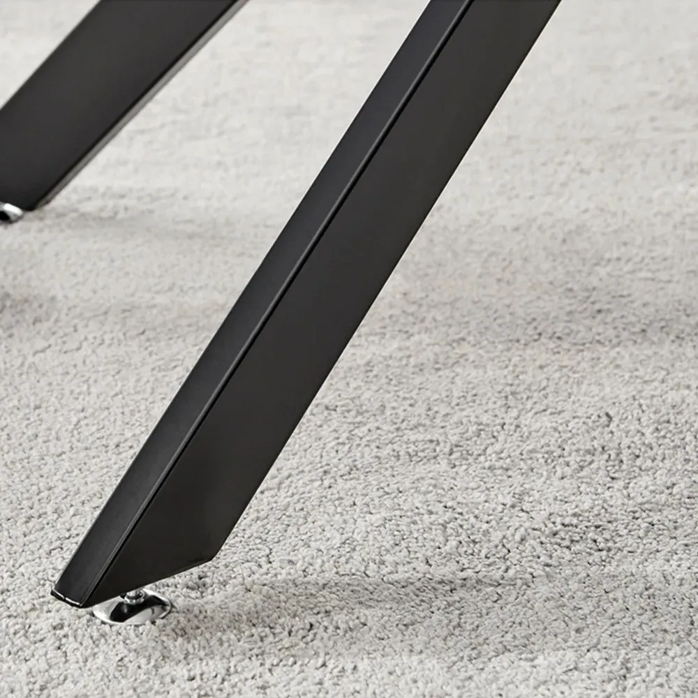 Tavalo 6-Seater Glass Dining Table - Grey, Black