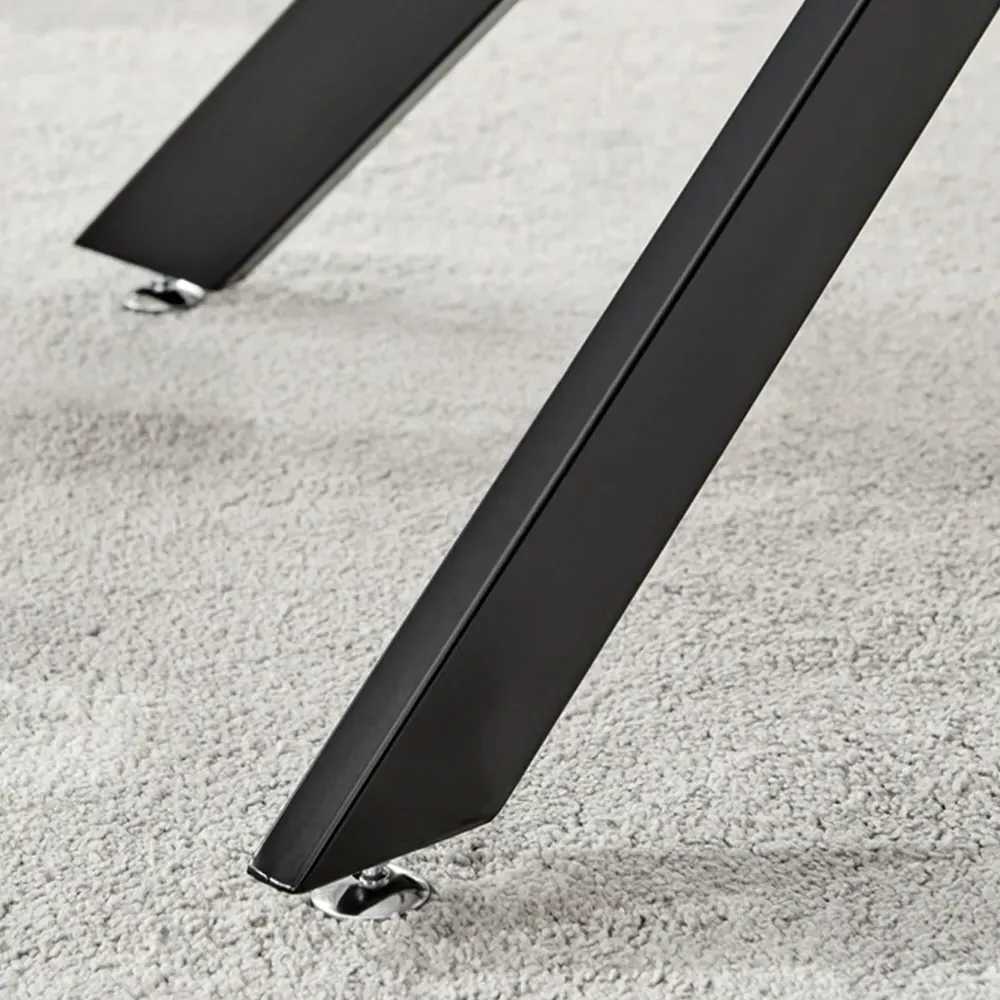 Tavalo 6 Seater Round Dining Table - Black, Glass