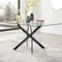 Tavalo 6 Seater Round Dining Table - Black, Glass