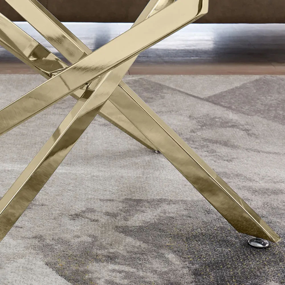Tavalo Coffee Table - Gold, Glass