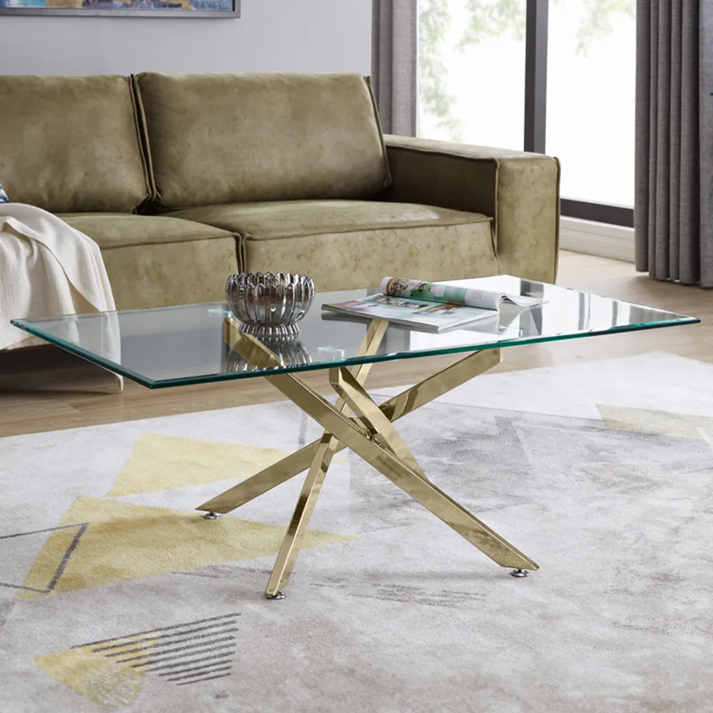 Tavalo Coffee Table - Gold, Glass image
