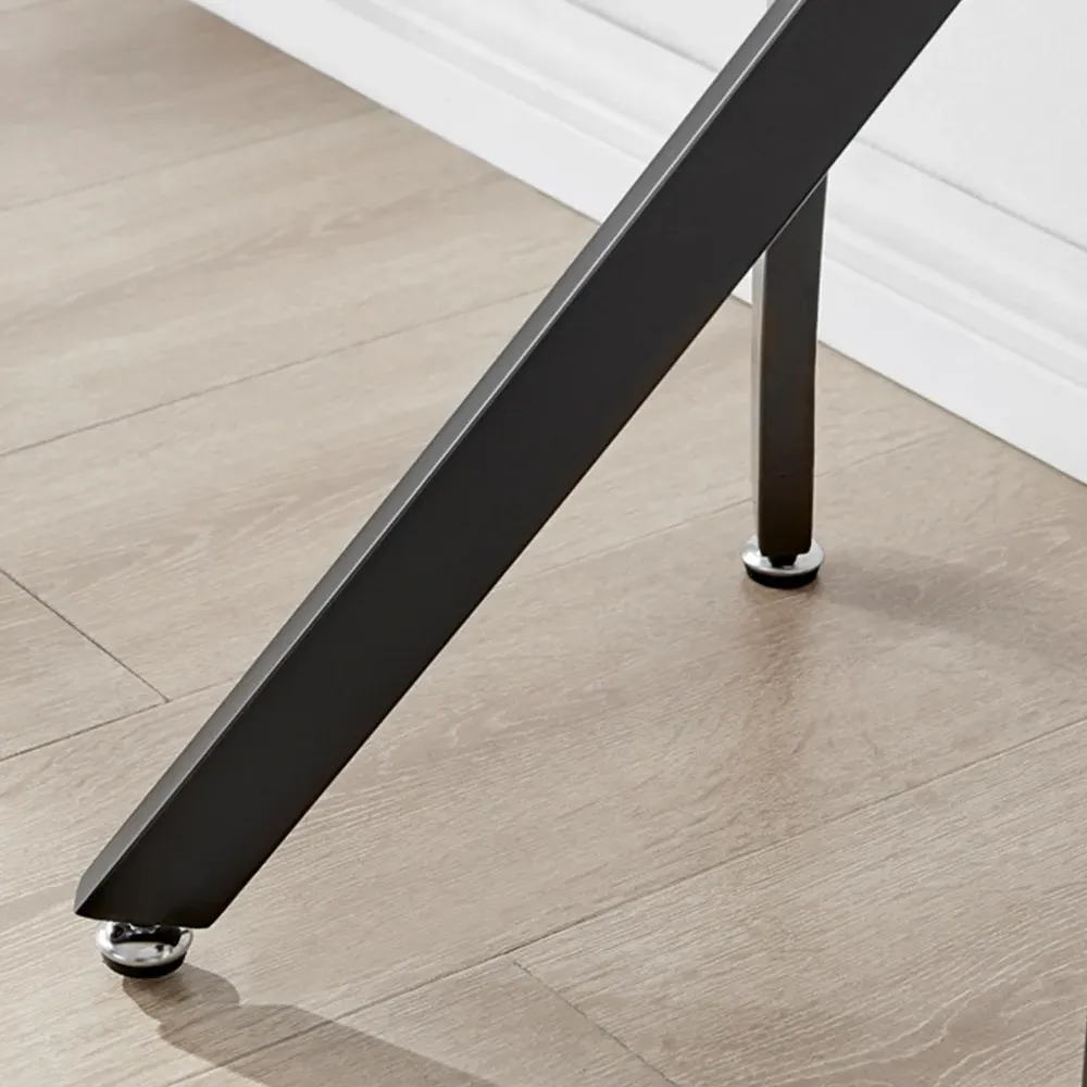 Tavalo Console Table with Black Legs - White Marble Effect