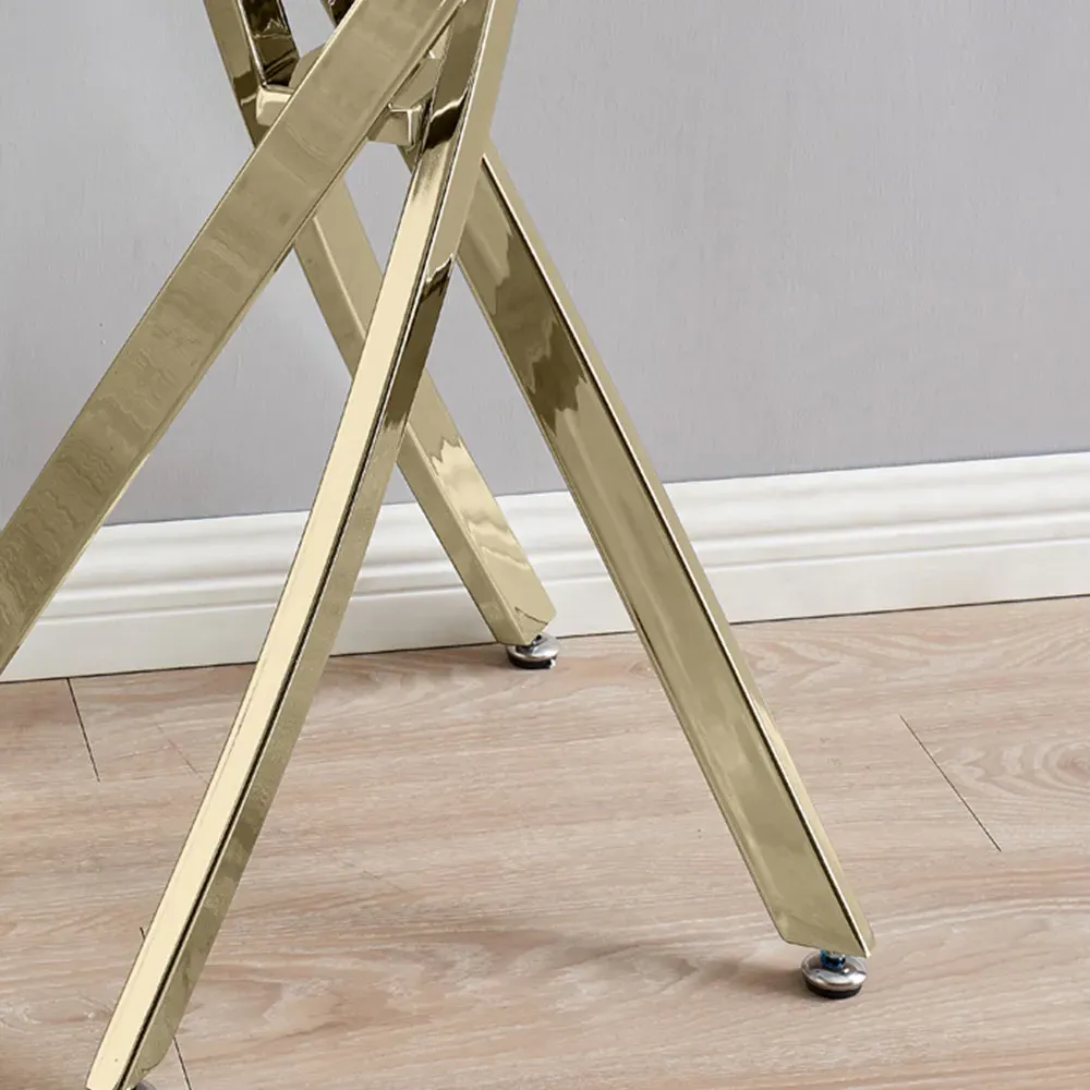 Tavalo Console Table with Gold Legs - White, Marble Effect