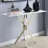 Tavalo Console Table with Gold Legs - White, Marble Effect