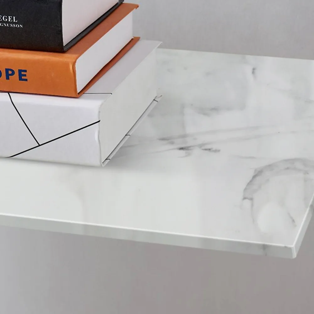 Tavalo Console Table with Silver Legs - White Marble Effect