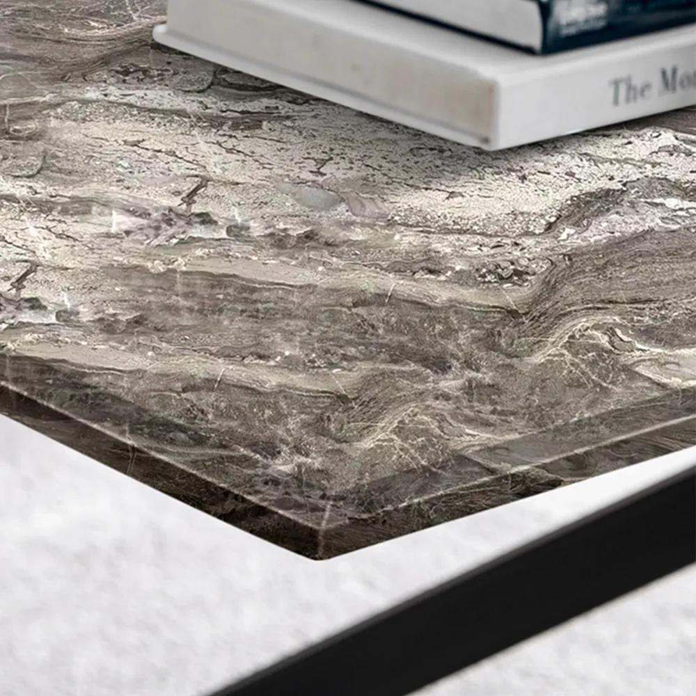 Tavalo Rectangular Coffee Table - Grey, Glass