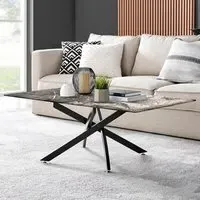 Tavalo Rectangular Coffee Table - Grey, Glass