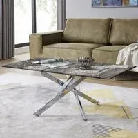 Tavalo Rectangular Coffee Table - Grey, Glass