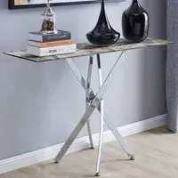 Tavalo Rectangular Console Table - Grey, Glass