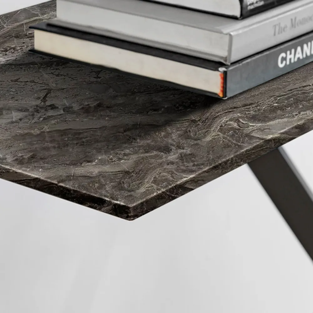 Tavalo Rectangular Console Table - Grey, Glass