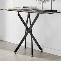 Tavalo Rectangular Console Table - Grey, Glass
