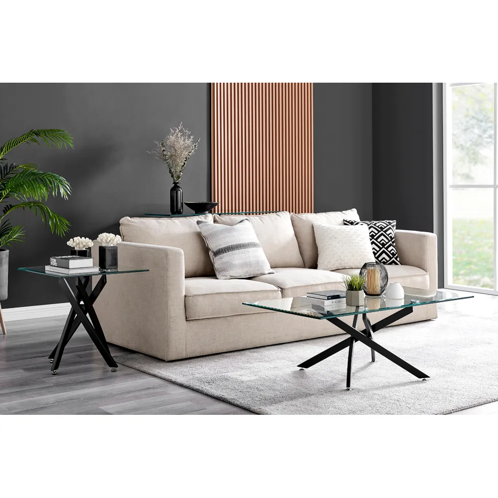 Tavlo Coffee Table - Black, Glass