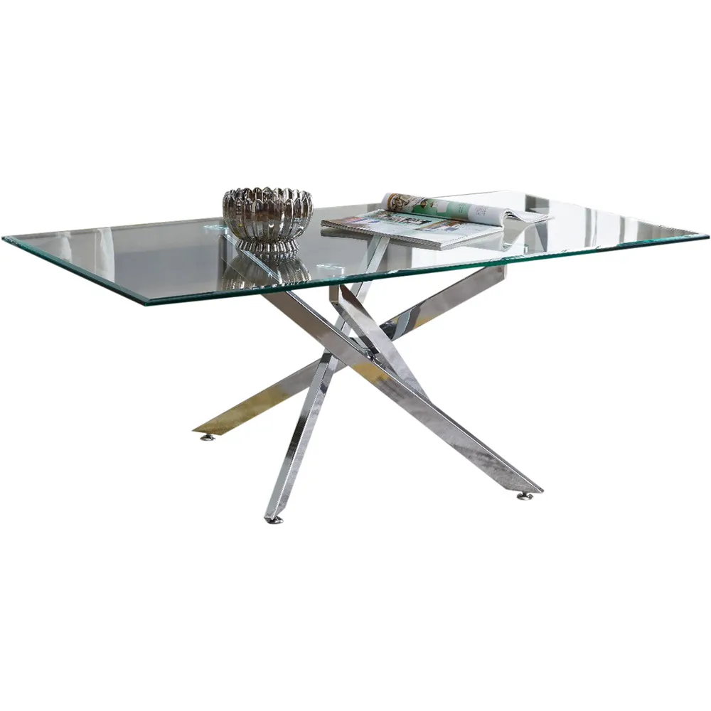 Tavlo Coffee Table - Silver, Glass