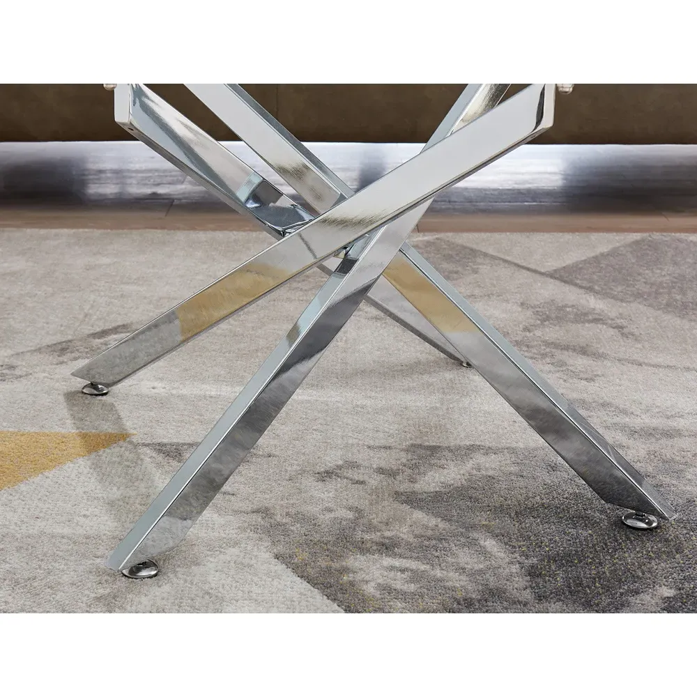 Tavlo Coffee Table - Silver, Glass