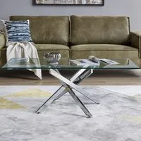 Tavlo Coffee Table - Silver, Glass