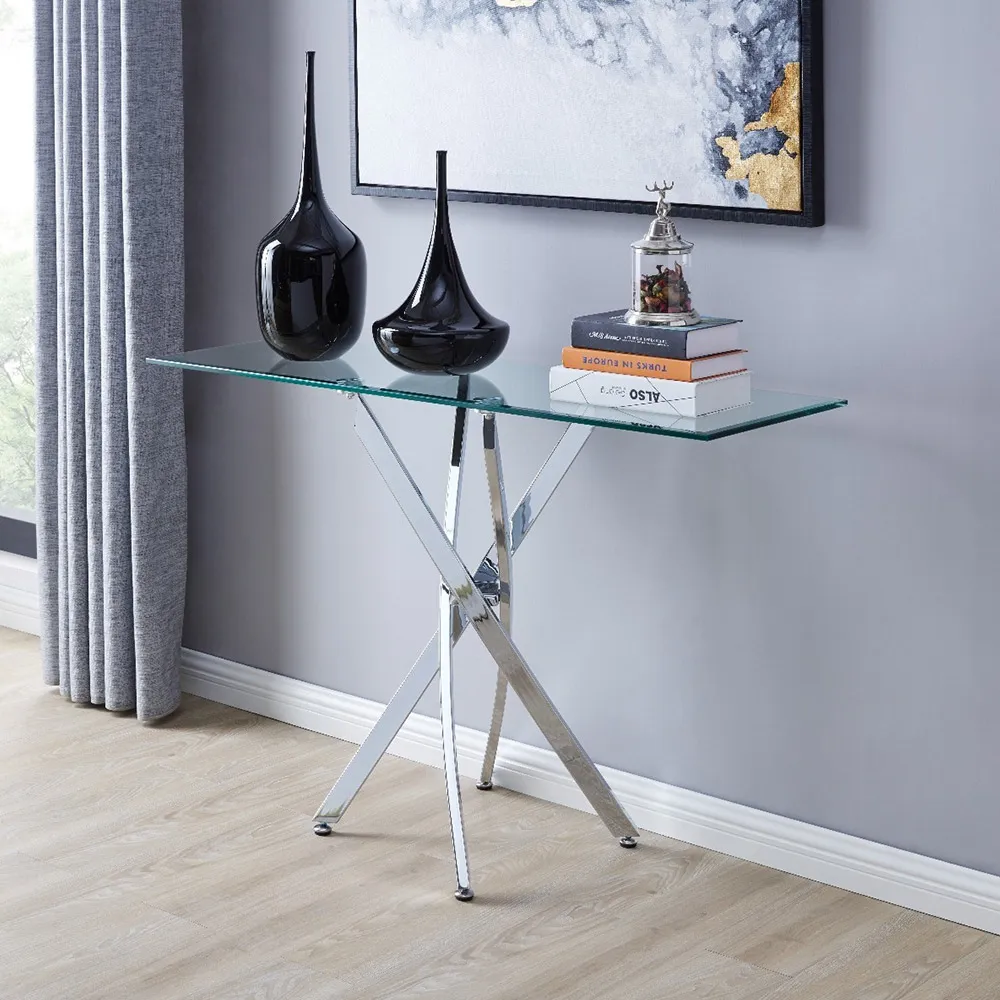 Tavolo Console Table - Silver, Glass