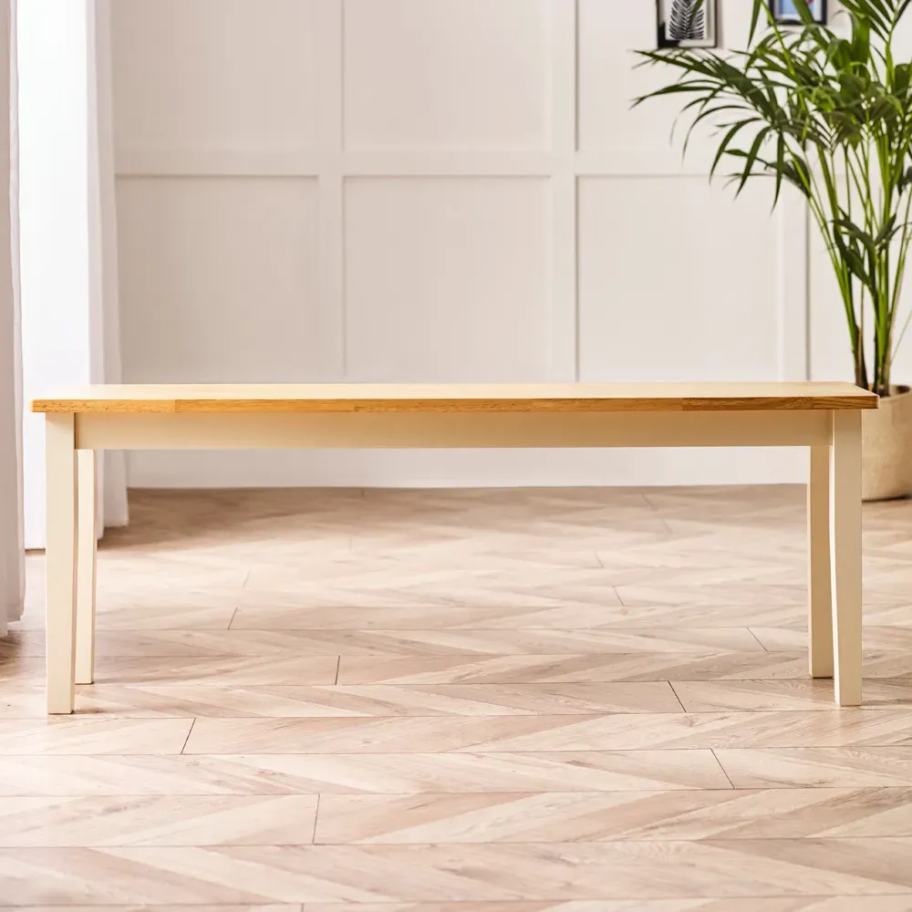 Terfyn 2-Seater Dining Bench - Cream, Oak