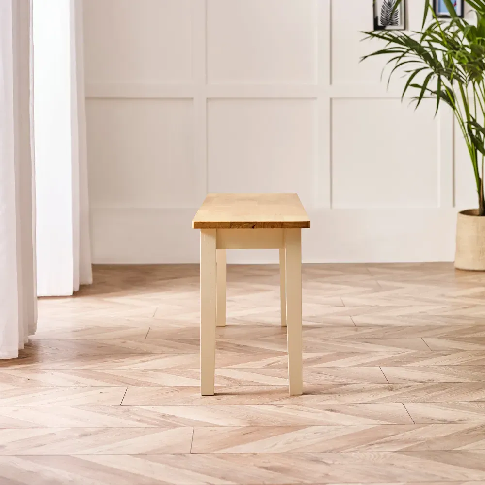 Terfyn 2-Seater Dining Bench - Cream, Oak