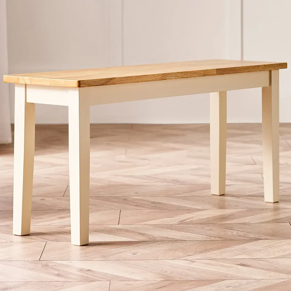 Terfyn 2-Seater Dining Bench - Cream, Oak image
